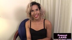 Hot black trans queen solo jerking session Thumb