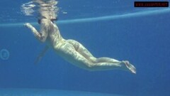 Horny Brunette Big Tits Babe Mia Ferrari Swims in The Pool Thumb