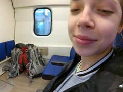 Real Public Blowjob in the Train - POV Oral Creampie by MihaNika69 Thumb