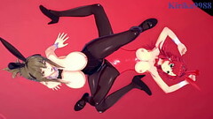 Festenia Muse and Chitose Kisaragi and Sagiri Sakurai intense lesbian play. - Super Robot Wars J &amp_ V &amp_ T Hentai Thumb
