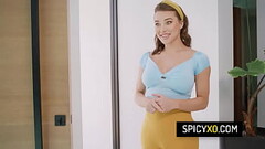 Hot trans roommates Emma Rose and Ariel Demure fuck their busty neighbor Natasha Nice in the laundry room Thumb