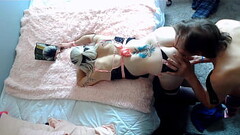Gizzmainiac plays with his breakfast, the one and only Jadedloveisevol. Thumb