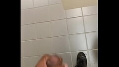 Stroking in the library bathroom 3 Thumb