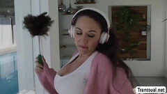 Busty horny Tgirl lets carpenter bang her ass Thumb