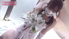綺麗なウエディングドレスで最強潮吹き！P-1 Thumb