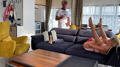 beautiful girl masturbates with new toys at home on camera and sucks boyfriend'_s dick Thumb