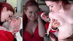 Santa fucks a pretty little redhead in her sweet tight pussy for Xmas Thumb