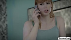 Lianna Lawson a redhead TS hottie is analed by lover Thumb
