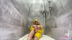 Biggest Futanari cumshot in shower! Thumb