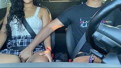 Horny passenger gets into Uber without panties and driver can'_t resist her Thumb