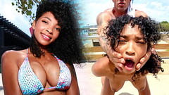 Ebony latina gets fucked outside in the street Thumb