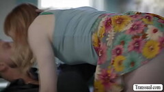 Redhead Tgirl Lianna gets analed by bf Thumb
