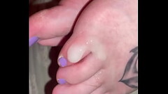 Cum on sleeper gf feet Thumb