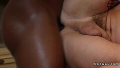 White gay takes bbc up his ass in the kitchen Thumb