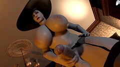 (4K) Lady Dimitrescu futa gets her big cock sucked by horny futanari girl and cum inside her|3D Hentai P2 Thumb
