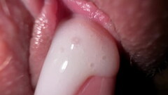 Extremely closeup sex with friend'_s fiance, tight creamy fuck and cum on spread pussy Thumb