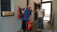 Busty blonde granny pleases guy for help Thumb