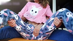 stepbrother petting small tits and wet pussy in pajamas Thumb