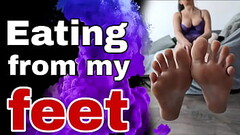 Femdom Eating Food From Mistress Feet Dominatrix Foot Worship Bondage BDSM FLR Sexy Fetish Training Zero Thumb