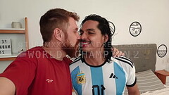 WORLD CHAMPION @TURKMXXX and @andresivanoff celebrate Argentina is World Champion. Blowjobs , feet fetish ?, kissing , and CUM  in the part 2 Thumb