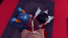 KDA Ahri and Sona - maven of the strings doing the best blowjob for me - group porn 3d animation sfm Thumb