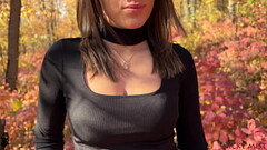A quick outdoor blowjob with stepsister Thumb