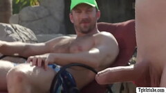 Life guard fucks busty TS and her friend Thumb