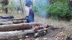 Mouthfuck and cum in my girlfriend'_s mouth in the dark woods - Girls fly orgasm Thumb
