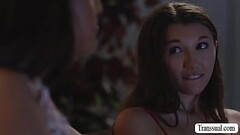 Teen babe banged by Asian Trans step mom Thumb