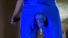 E-stim cum milking with chastity cage Thumb