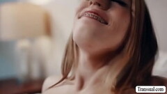 TS stepdaughter rides TS stepmoms shecock Thumb