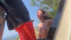 I sucked a stranger in the mountains and he gave me a golden shower and cum all over my face Thumb