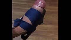 Guy with 8 inch cock cums when trying homemade vibrator for the first time Thumb