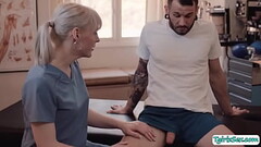 Blonde ts masseuse Lianna Lawson anal barebacks clients ass Thumb