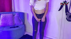 Desperate pissing on my black jeans Thumb