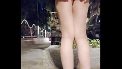 【伪娘】平底鞋野外露出，只穿一件上衣，高潮射在腿上 Thumb