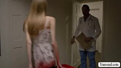 Skinny shemale bareback fucked by doctor Thumb