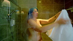 Black and White, massage, blowjob, deep throat, hard fuck, facial cumshot, cum eater - Daphnee Lecerf Thumb