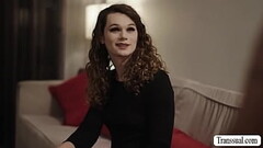 Curly babe TS barebacked by new stepdad Thumb