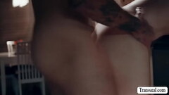 Slut TS lets stepbro bareback her ass Thumb