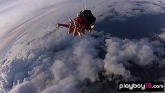 Big boobed badass babe Talor Paige and her GFs jumping out from a plane Thumb