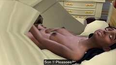 Indian step mom shares the bed with her son in the hotel room because they couldn'_t find any other free rooms - Asian stepmother and stepson Thumb