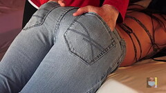 Assjob PRE-Cum on my Tight Denim Jeans FETISH Thumb