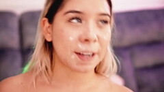 Horny blonde seduces you with her chubby naked body right after her boyfriend filled her face with cum Thumb