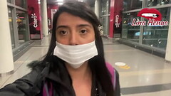 Exhibitionism - I'_m a very naughty bitch so I take advantage of the fact that I'_m going on a plane to masturbate until I squirt Thumb