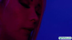 Busty blonde ts Aubrey Kate deepthroats big cock and analed Thumb