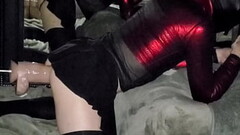 Sissy slut gets hammered hard and deep from fuck machine with VERY THICK dildo Thumb