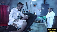 Athletic bottom spitroasted by doctor before fisted in trio Thumb