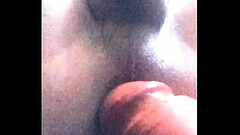 Femboy fucks his tight asspussy with huge black dildo Thumb