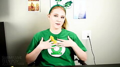 18 YEAR OLD Melody Marks eaten out and made to finger her tight virgin teen pussy while talking dirty to old creepy Joe Jon Thumb